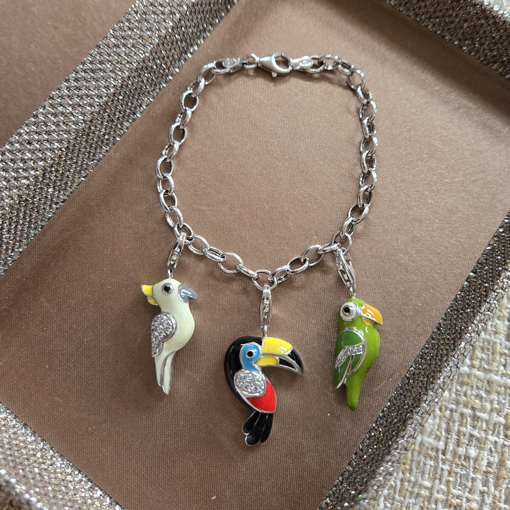 Belle Etoile Aviary Sterling Charm Bracelet